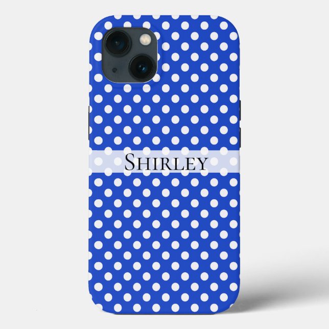 Royal Blue Combination Polka Dots by STaylor Case-Mate iPhone Hülle (Rückseite)