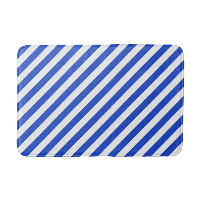 Royal Blue Combination Stripes by Shirley Taylor Badematte (Vorderseite)