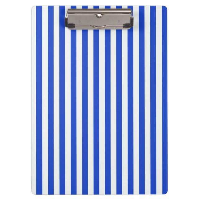 Royal Blue Combination Stripes by Shirley Taylor Klemmbrett (Vorderseite)