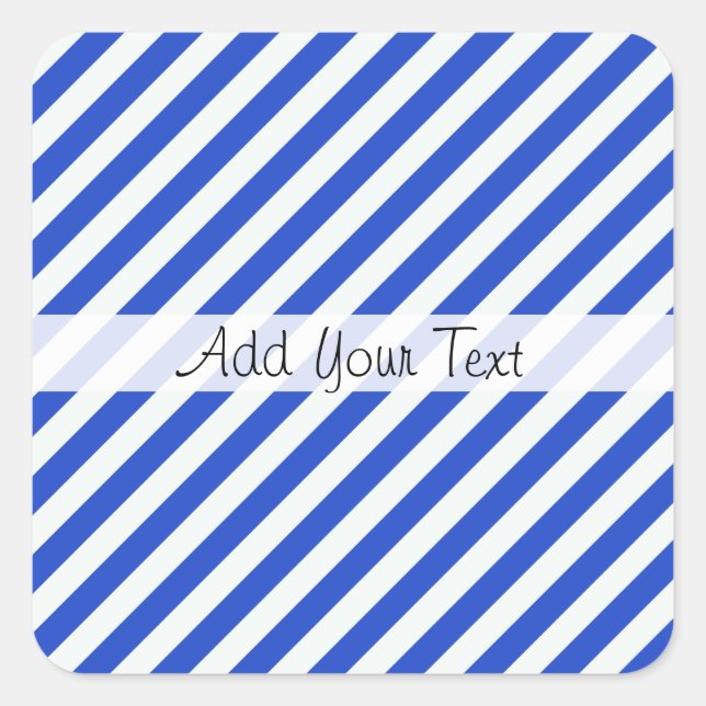Royal Blue Combination Stripes by Shirley Taylor Quadratischer Aufkleber (Vorderseite)