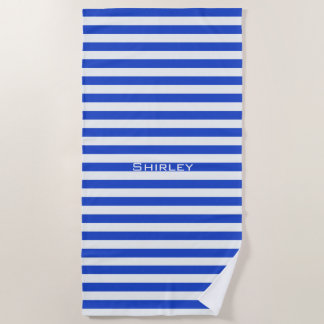 Royal Blue Combination Stripes by Shirley Taylor Strandtuch