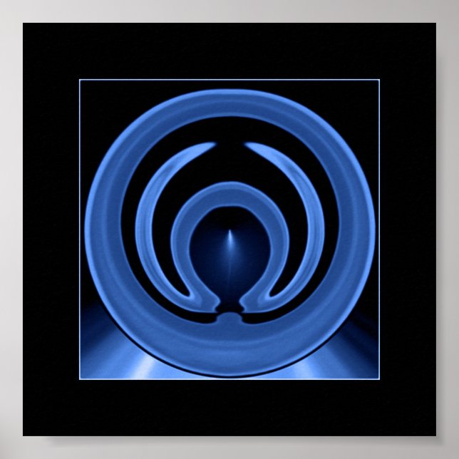 Royal Blue Contemporary Abstrakt Art Poster (Vorne)