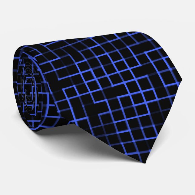 Royal Blue - Cooles Lässiges, unregelmäßiges Muste Krawatte (Gerollt)