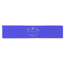 Royal Blue Crown Wappen Personalisiert Kurzer Tischläufer