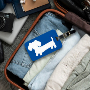 Royal Blue Dackel Luggage Tag Dackel Dog Travel Gepäckanhänger