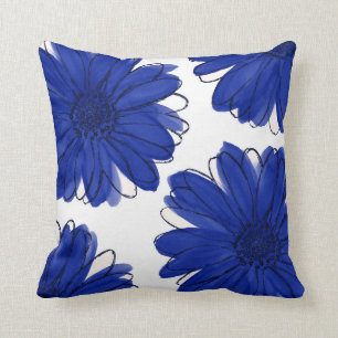 Royal Blue Daisies Kissen