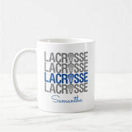 Royal Blue Distressed Lacrosse Word Kaffeetasse