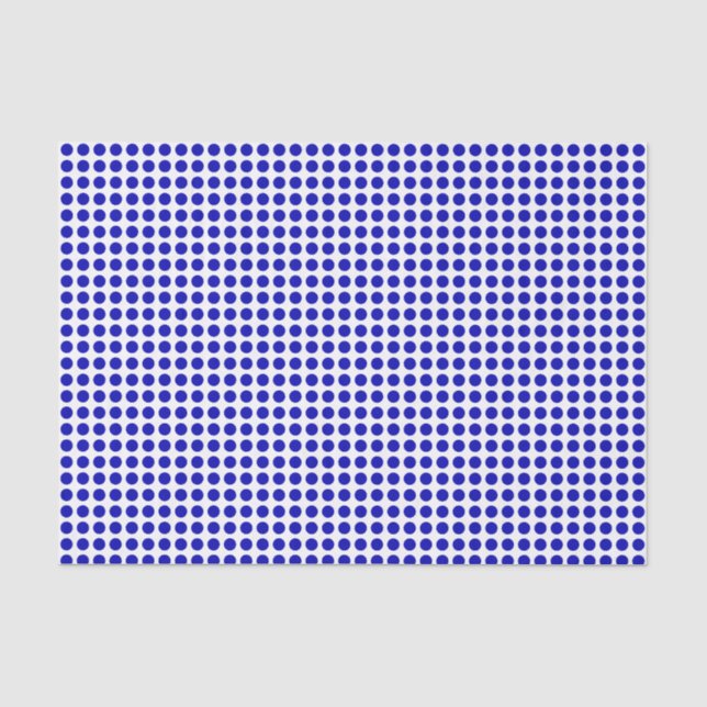 Royal Blue Dots on White Tissue Paper Seidenpapier (Vorderseite)