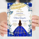Royal Blue Dress Mexican Girl 15. Geburtstag Einladung<br><div class="desc">Royal Blue Dress and Rose Mexican Girl 15. Geburtstag Einladung Mis Quince Anos,  15.</div>
