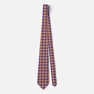 Royal Blue, Dusty Rose und Tan Gingham Pattern Krawatte
