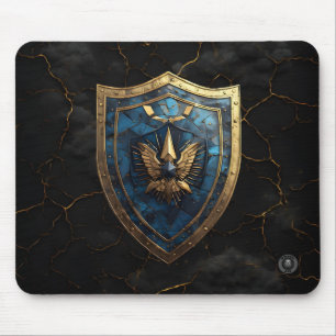 Royal Blue Eagle Crest Gaming Mousepad