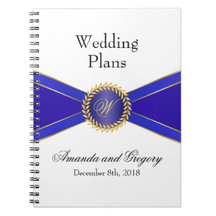 Royal Blue Elegance Monogram Notizblock
