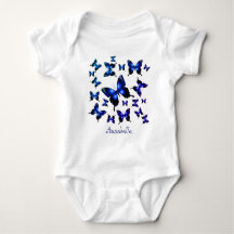 Royal Blue Elegant Whimsical Butterflies