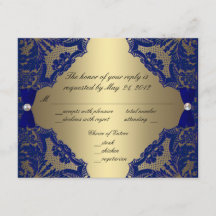 Royal Blue et Gold Wedding RSVP