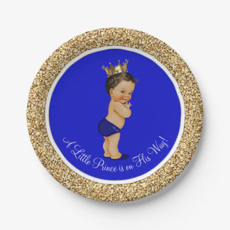 Royal Blue Ethnic Prince Baby Dusche Pappteller