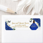 Royal Blue Floral Dress Quinceañera Rücksendeadres<br><div class="desc">Personalisieren Sie diese wunderschönen königsblauen Rücksendeadressen-Aufkleber einfach und schnell. Klicken Sie einfach auf die Schaltfläche "Bearbeiten mithilfe von Entwurfswerkzeugen", um Text, Wortlaut, Stil des Schriftartes, Größe des Schriftartes und Farbe des Schriftartes zu ändern. Sie können auch Text hinzufügen oder entfernen und Bilder verschieben oder entfernen. Die Schmetterlinge und das Quitenmädchen...</div>
