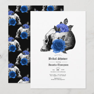 Royal Blue Floral Gothic Brautparty Einladung