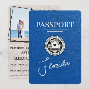 Royal Blue Florida Passport Save the Date