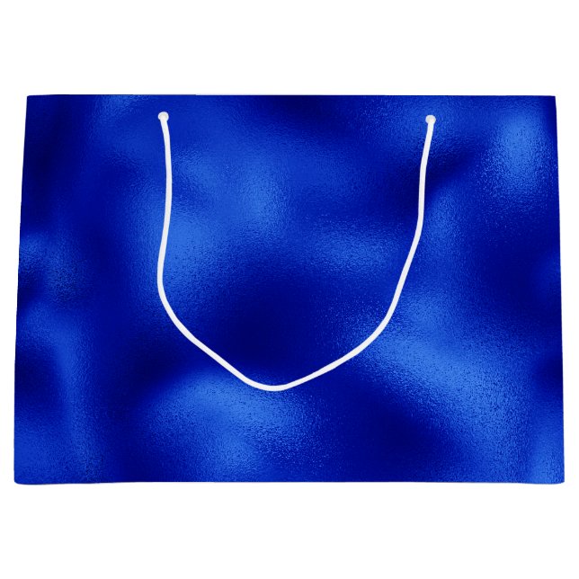 Royal Blue Foil Hanukkah Große Geschenktüte (Vorderseite)