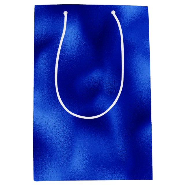 Royal Blue Foil Hanukkah Mittlere Geschenktüte (Vorderseite)