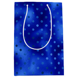 Royal Blue Foil Polka Dot Hanukkah Medium Geschenk Mittlere Geschenktüte