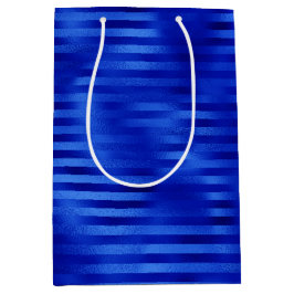 Royal Blue Foil Striping Hanukkah Mittlere Geschenktüte