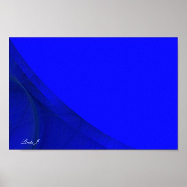 Royal Blue Fraktal Border Leinwand oder Poster (Vorne)