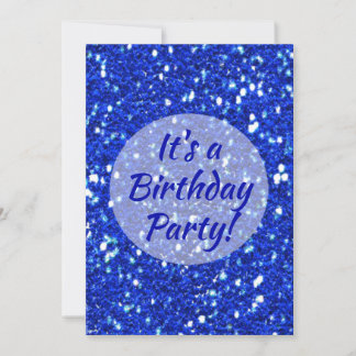 Royal Blue Funkelnd Imitate Glitzern Birthday Part Einladung