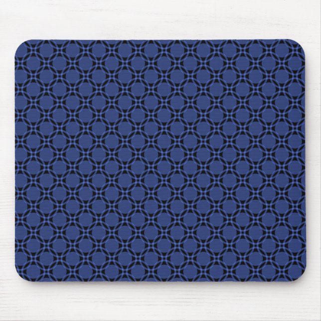 Royal Blue Funky Circles Mousepad (Vorne)