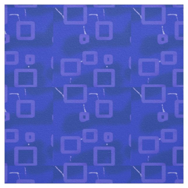 Royal Blue Geometric Circuit Fabric Stoff (Muster)