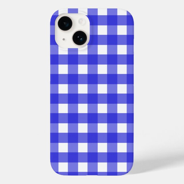 Royal Blue Gingham Case-Mate iPhone 14 Hülle (Rückseite)