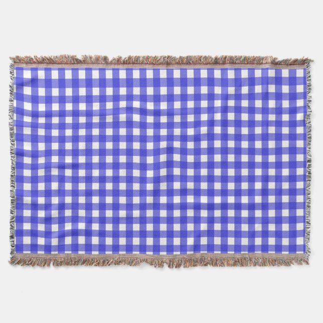 Royal Blue Gingham Decke (Vorderseite)