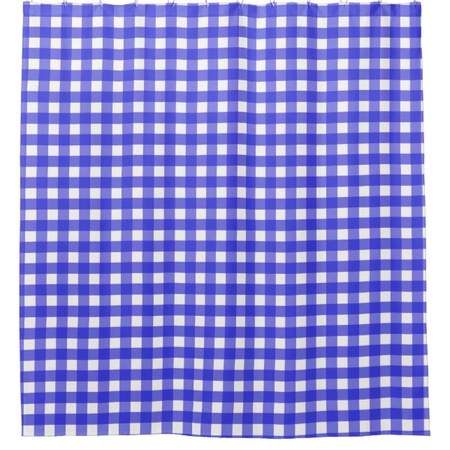 Royal Blue Gingham Duschvorhang (Vorderseite)