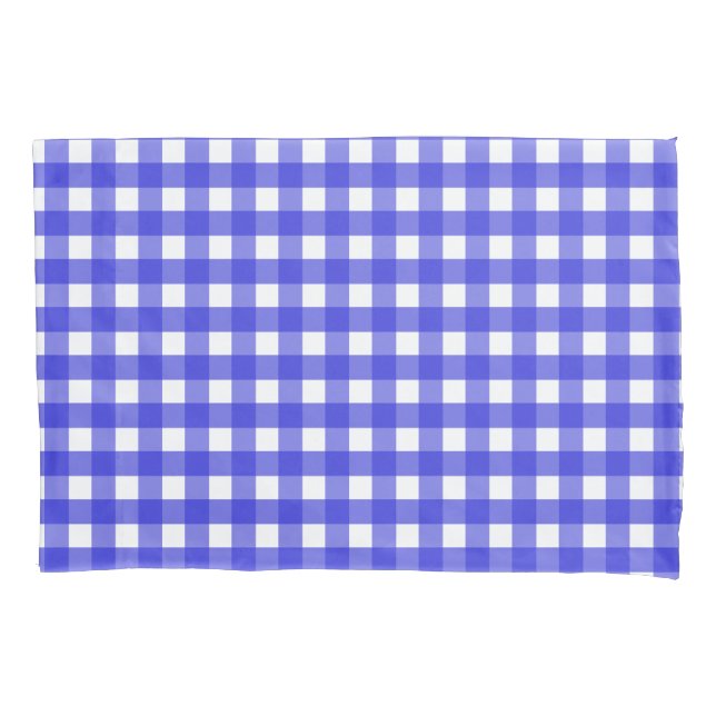 Royal Blue Gingham Kissenbezug (Vorderseite)