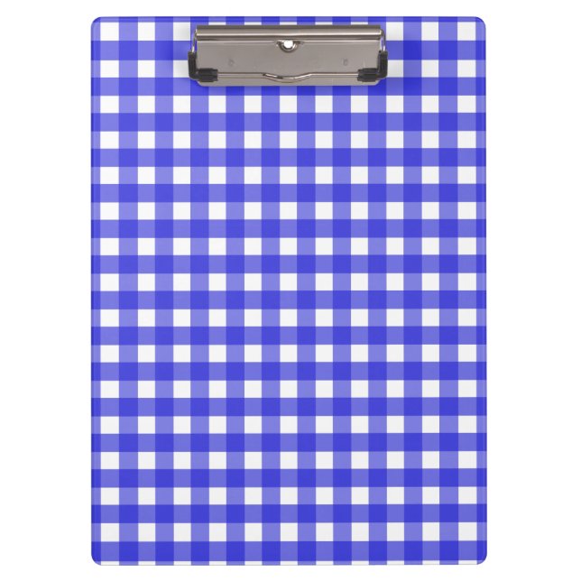 Royal Blue Gingham Klemmbrett (Vorderseite)