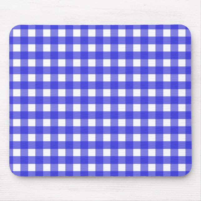 Royal Blue Gingham Mousepad (Vorne)
