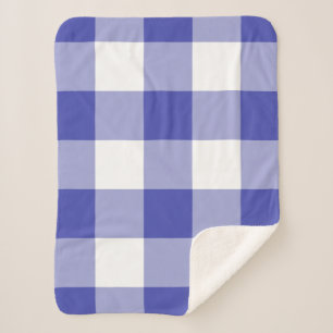 Royal Blue Gingham Pattern Sherpadecke