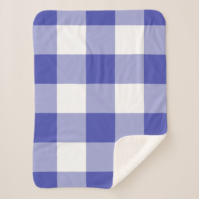 Royal Blue Gingham Pattern Sherpadecke (Vorderseite)