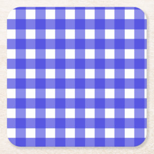 Royal Blue Gingham Rechteckiger Pappuntersetzer