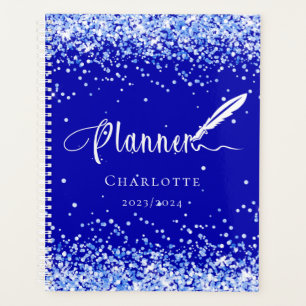Royal Blue Glitzer Glitzern Name glam 2026 Planer