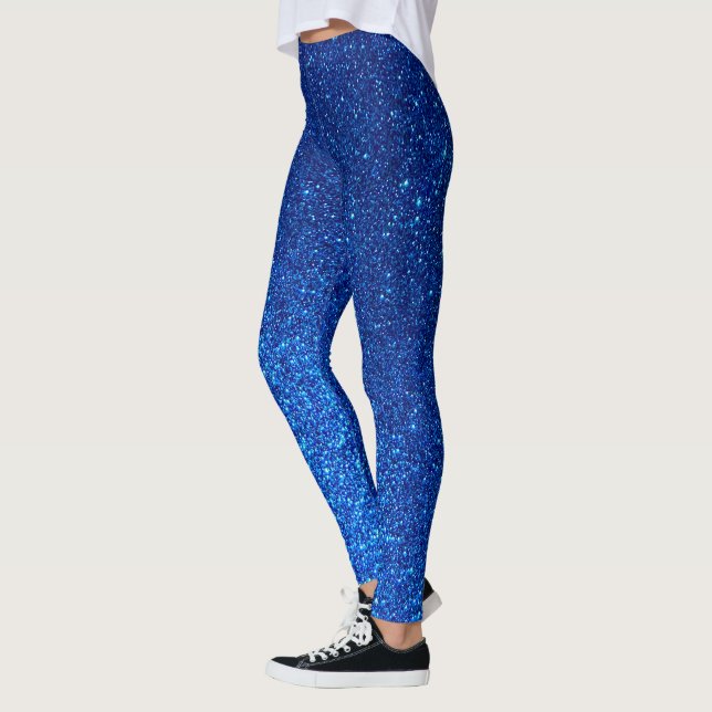 Royal Blue Glitzer Navy Galaxy Glitzern Yoga Leggings (Links)