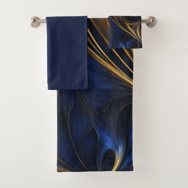 Royal Blue Gold Abstrait Swirl (En situation)