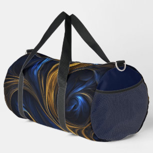 Royal Blue Gold Abstrakt Swirl Duffle Bag