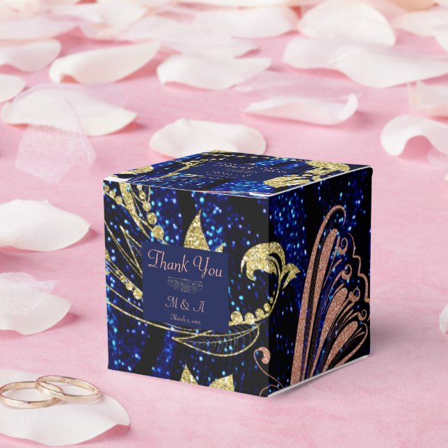Royal Blue Gold Butterfly Gastgeschenk Hochzeit Bo Geschenkschachtel (Hochzeit)
