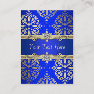 Royal Blue Gold Damask Visitenkarten Visitenkarte