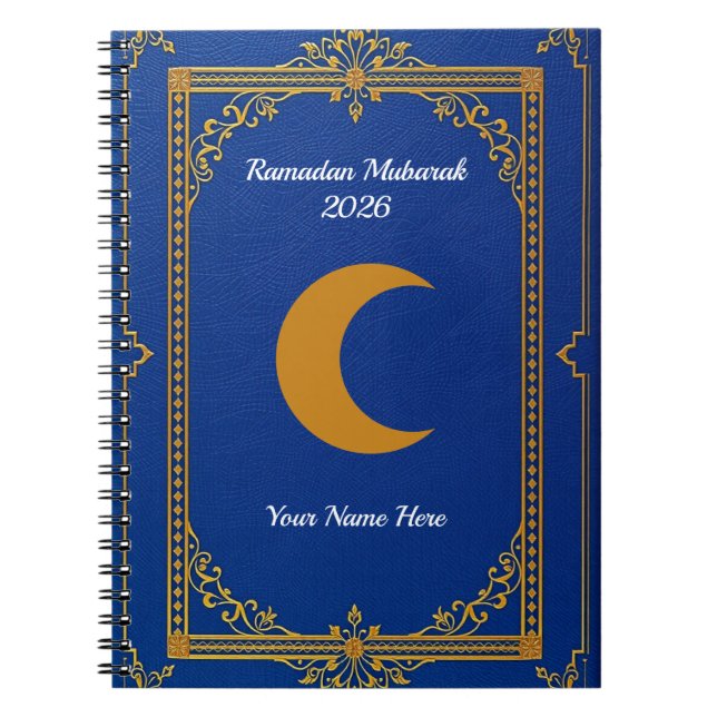 Royal Blue Gold Filigree Ramadan Notizblock (Vorderseite)