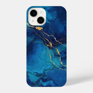 Royal Blue & Gold Marble Phone Case iPhone 14 Hülle