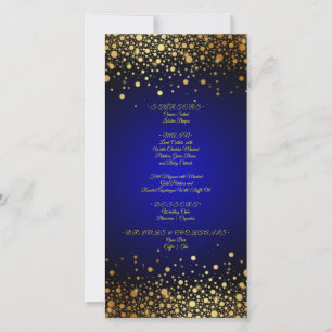 Royal Blue Gold mariage menu populaire
