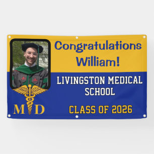 Royal Blue & Gold Medical School Abschluss Banner