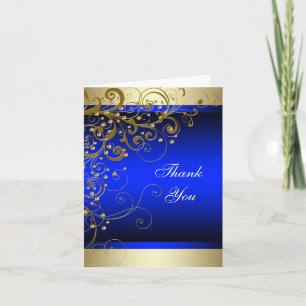 Royal Blue Gold Merci Cartes